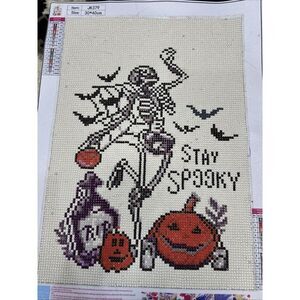 Completed Diamond Art Picture‎ Stay Spooky Halloween Decor